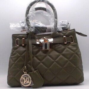 Studio Badgley Mischka Quilted Tote Olive NWT